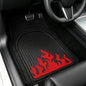 Heavy Duty Rubber Car Mats Flame Design (Inferno Red), 4-Piece Deep Waterproof Floor Mats Set (Front & Rear Full Set), All Weather Universal Trim to Fit Automotive SUV Sedan Truck - color: Inferno Red, size: Flame