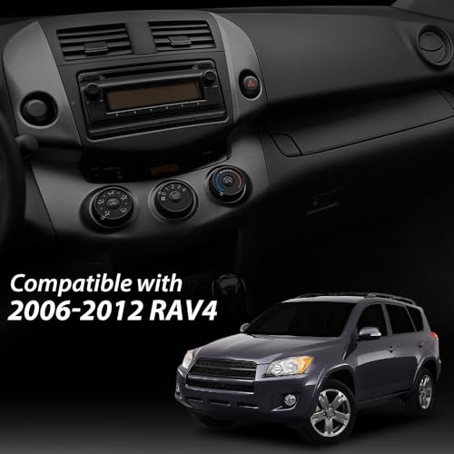 G-PLUS Center Dash A/C Heater Air Vent Cover Trim Bezel Switch Compatible with Toyota Rav4 2006-2012 Dashboard Air Vent Panel - size: 2006-2012 Toyota Rav4 | Black w/ Strip Trim