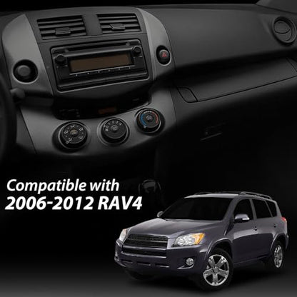 G-PLUS Center Dash A/C Heater Air Vent Cover Trim Bezel Switch Compatible with Toyota Rav4 2006-2012 Dashboard Air Vent Panel - size: 2006-2012 Toyota Rav4 | Black w/ Strip Trim