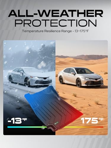 YHTAUTO Floor Mats & Cargo Mat Compatible with Hyundai Elantra 2021-2026 (Not Hybrid), TPE Floor Liners All-Weather Protection Custom Fit, 1st & 2nd Row & Trunk Mat, Set of 4