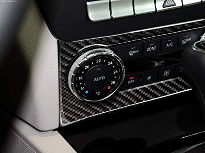 for Mercedes-Benz C-Class W204 2011-2013 Real Soft Carbon Fiber Air Condition Panel Cover Trim AC Conditioner Center Control Panel Frame Sticker Car Interior Accessories - color: A/C Control Panel