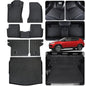 Floor Liners & Cargo Liners & Backrest Mat for 2017-2024 2025 2026 Jeep Compass,TPE All Weather Protection Car Floor Mats with Trunk Mat Covering The Backrest - size: 2017-2024 Jeep Compass Car Mats(Full Set)