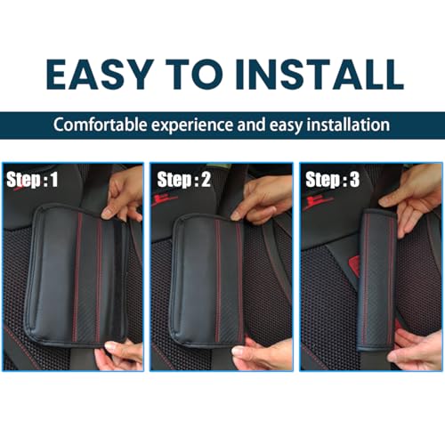 Car Seat Belt Pads, 2 Pack Fiber Leather Seatbelt Shoulder Strap Covers, More Comfort Driving & Protect Your Neck, Universal Safety Strap Cover for Auto SUV Truck Airplane Backpack (Black/Red) - color: Style2-Black/Red