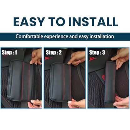 Car Seat Belt Pads, 2 Pack Fiber Leather Seatbelt Shoulder Strap Covers, More Comfort Driving & Protect Your Neck, Universal Safety Strap Cover for Auto SUV Truck Airplane Backpack (Black/Red) - color: Style2-Black/Red