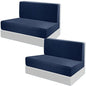 Tlswshsy RV Dinette Cushions - Stretch Sofa Seat Slipcovers - Washable Loveseat Sofa Furniture Protector for RV Camper Car Bench (Blue 2 Backrest & 2 Bench Covers) - color: Blue