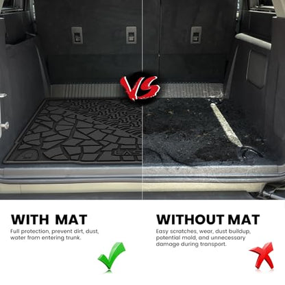 LASFIT Cargo Mat for 2021-2026 Ford Bronco 4-Door TPE Cargo Area Mat Custom Fit Full Coverage Trunk Liner All Weather Protector, Non-Slip