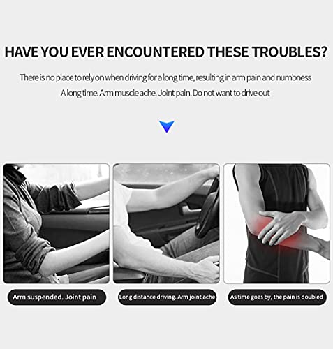 JEYODA Car Armrest Pad, Left Elbow Support, General Leather Booster Pad, Central Armrest Box, Adjustable Armrest (Grey) - color: Grey