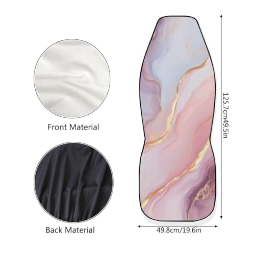 Pehede Car Seat Cover Gold Pink Marble Texture Front for Cars, Easy to Install Cover Set, Accessories Auto Trucks Van SUV,2 Packs - color: Multi14