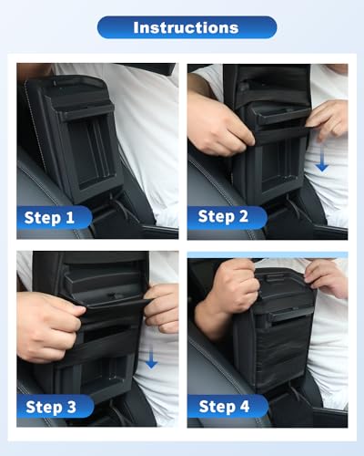 CDEFG for 2024 2025 2026 Chevy Blazer EV Center Console Cover for 2024 2025 2026 Chevrolet Blazer EV LT/RS Accessories Armrest Cover Blazer EV Middle Console Pad Arm Rest Cushion (Black Leather) - color: Black Leather