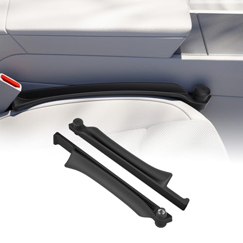 Car Seat Gap Filler with Emergency Window Breaker, Premium Silicone Seat Gap Organizer, Prevents Items from Falling, Universal Fit for All Cars, 2 Pack