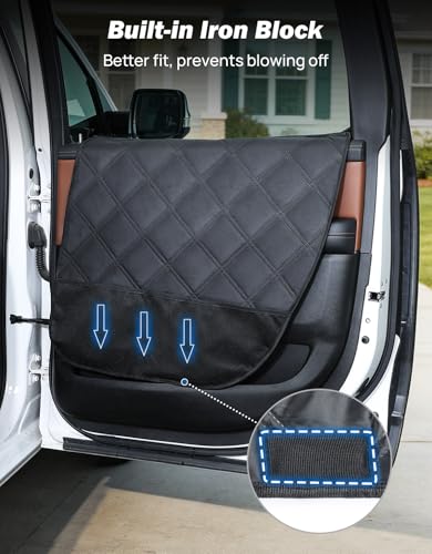 JOYTUTUS Dog Car Door Protector Compatible with Large SUV/Trucks, Waterproof & Anti-Scratch Door Protector from Dog Scratching with Storage Pockets (2 Packs Universal Fit) - size: Fit for Large SUV/ Trucks