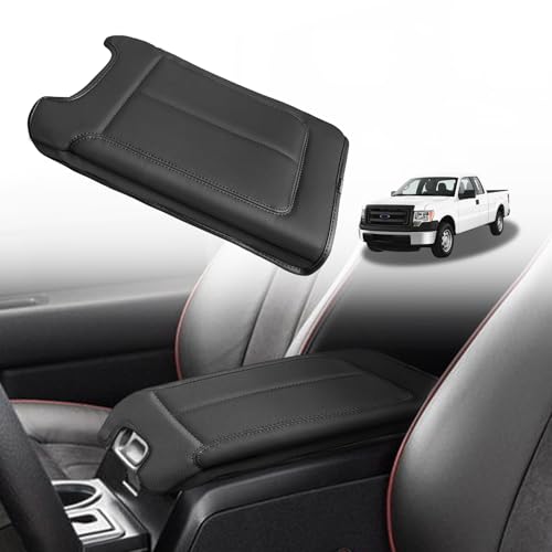Center Console Armrest Cover Fit for Ford F-150 F150 2009-2014 Accessories, Comfort Armrest Pad Console Lid Cushion Vegan Leather Regular Thick(Bucket Seat ONLY) - size: 2) 09-14 |F150| Bucket Seat, Regular