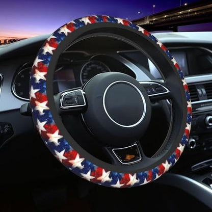 4th of July Steering Wheel Covers Non Slip Neoprene Universal 15 Inch Steering Wheel Protector Car Cover for Men Women - color: 4th Of July
