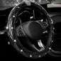 Bling Rhinestone Car Steering Wheel Cover for Women,PU Leather Crystal Diamonds Crown Steering Wheel Covers Non-Slip Universal 15"/38 cm (Crown) - color: Crown