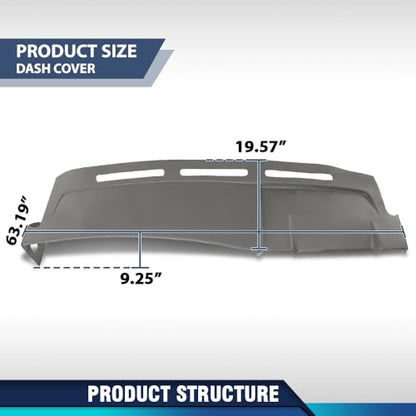 PIT66 TPE Dash Board Cover DashBoard Bezel Compatible with Cadillac Escalade ESV 2003 2004 2005 2006 & Cadillac Escalade EXT 2002 2003 2004 2005 2006 Gray - size: 2003-2006 Cadillac Escalade (Gray)