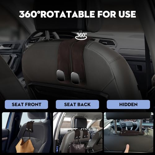 Car Hook for Headrest Co-Pilot Glovebox 4 Pcs Universal Vehicle Bag Umbrella Handbag Coat Hooks(Black) - color: Black, size: Seat Hook+Co-Pilot Hook