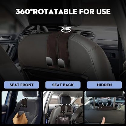 Car Hook for Headrest Co-Pilot Glovebox 4 Pcs Universal Vehicle Bag Umbrella Handbag Coat Hooks(Black) - color: Black, size: Seat Hook+Co-Pilot Hook
