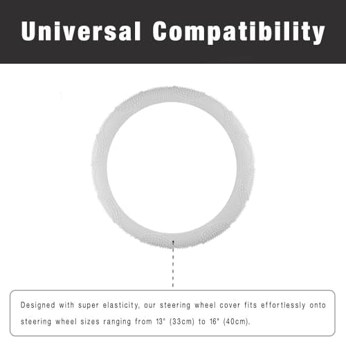 SEGADEN Massage Grip Soft Silicone Car Steering Wheel Cover Universal Anti-Slip Design 13-16 inch Protective Case White - color: White