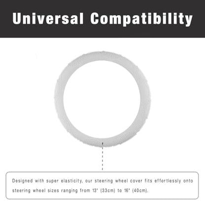 SEGADEN Massage Grip Soft Silicone Car Steering Wheel Cover Universal Anti-Slip Design 13-16 inch Protective Case White - color: White