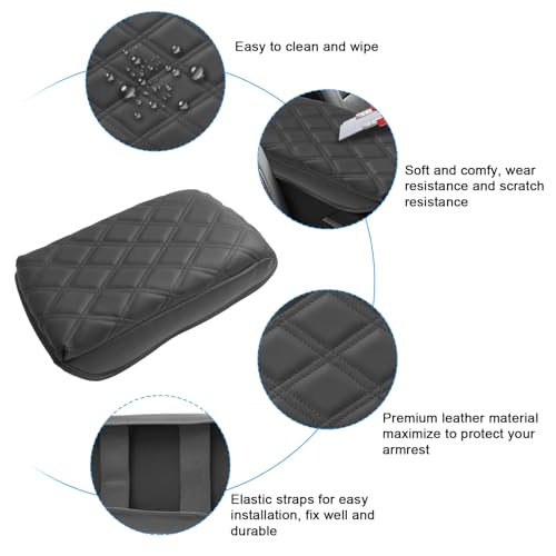 SXCY for 2025 2026 Chevy Equinox Accessories 2025 2026 Equinox Armrest Cover Center Console Cover 2026 Equinox Console Cover 2025 2026 Equinox Middle Console Cover (Adding Pad 2-Line Rhombus Style) - color: 2025 2026 Equinox Armrest Pad