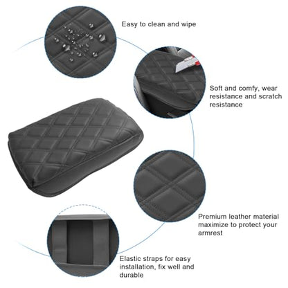 SXCY for 2025 2026 Chevy Equinox Accessories 2025 2026 Equinox Armrest Cover Center Console Cover 2026 Equinox Console Cover 2025 2026 Equinox Middle Console Cover (Adding Pad 2-Line Rhombus Style) - color: 2025 2026 Equinox Armrest Pad