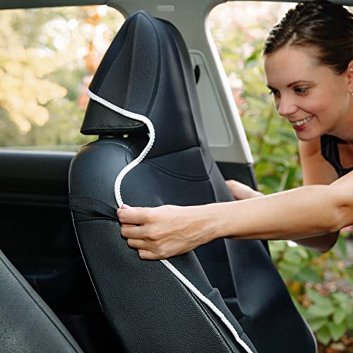 Gorla Gear 2 Pack Black Premium Universal Fit Waterproof Stain Resistant Car Seat Cover Neoprene Non-Slip Bucket Seat Dog Sweat Proof Protector Save Your Leather Cloth Seats Automotive Van Truck SUV - color: 2 Pack Black
