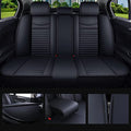 Back Rear Seat Covers Universal for Toyota Honda Kia Ford Mazda Jeep Lexus Waterproof Leather Compatible with Split Bench 60/40 (Rear Seat/Black) - color: Rear Seat/Black