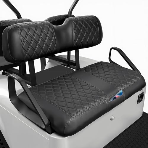 EZGO Seat Covers, Golf Cart Seat Covers for EZGO TXT 1994-2013 and EZGO RXV OEM Ordinary Seat Thick Marine Leather Custom Diamond Comfortable/Anti-Scratch/Anti-Fading/Easy to Install - style: Fit EZGO TXT Front Seat
