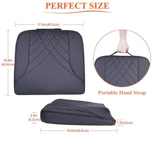 kingphenix Premium Car Seat Cushion, Memory Foam Driver Seat Cushion to Improve Driving View- Coccyx & Lower Back Pain Relief - Seat Cushion for Car, Truck, Office Chair (Leather Black) - color: Leather Black