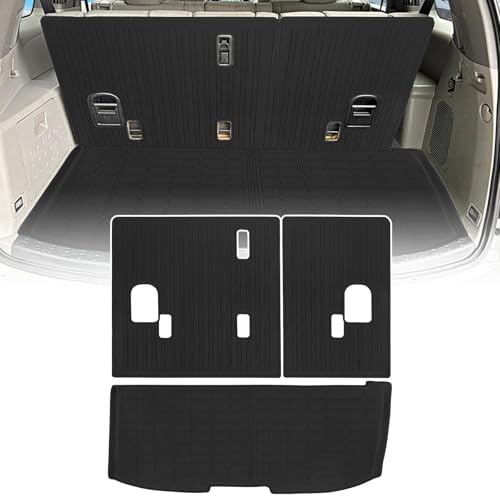 Cargo Liners Backrest Mat for Honda Pilot Accessories 2009-2015 with Hook&Loop Rear Trunk Mat Rear Seat Back Cover Protector All Weather Anti-Slip Split Dog Liner 3 PCS - color: Honda Pilot 2009-2015, size: Backrest Mat + Trunk Mat