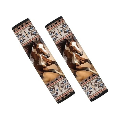 Dreaweet Native American Horse Seat Belt Covers for Adults Southwestern 2 Pack Seatbelt Covers Car Seat Belt Cover Pad Soft & Comfortable Seat Belt Cushion Shoulder Strap Pads - color: Native American Horse