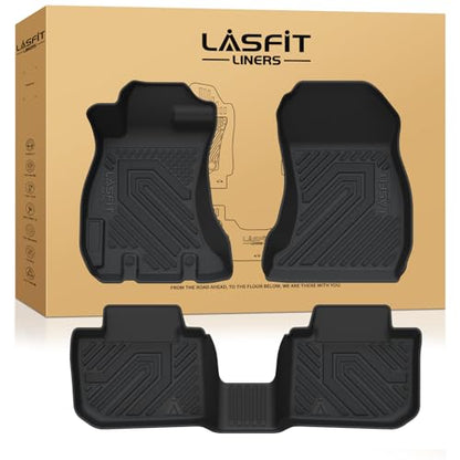 LASFIT Floor Mats for Subaru Crosstrek 2016-2017/XV Crosstrek 2013-2015/Impreza 2012-2016/WRX 2015-2021,Custom Fit TPE All Weather Floor Liners 1st & 2nd Row for Subaru Car Mats, Black - size: 4)For Subaru Crosstrek | 2013-2017