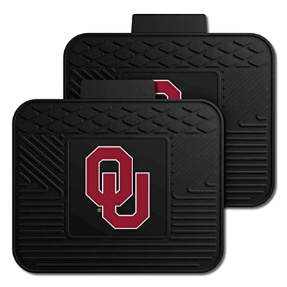 Fanmats University of Oklahoma Sooners Set of 4 Car Mats for Cars, SUV, Pickups - All Weather Protection, Deep Reservoir Design, Universal Fit - 3D NCAA Team Logo - 29”x17” Front - 14”x 17” Rear Mat