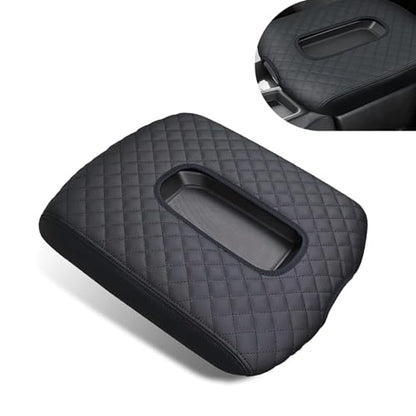 Car Center Console Cover, Console Leather Armrest Cover, Automobile Armrest Box Cover Replacement, Compatible with Chevrolet 2019-2023 Silverado