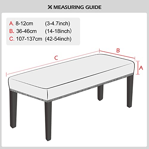 Lebaley Waterproof Stretch Bench Cover – Quilted Pattern, Elastic Rectangular Bench Seat Cover, Washable Bench Slipcover for Dining Room, Entryway & Kitchen (Grey) - color: Grey, size: Regular - Standard