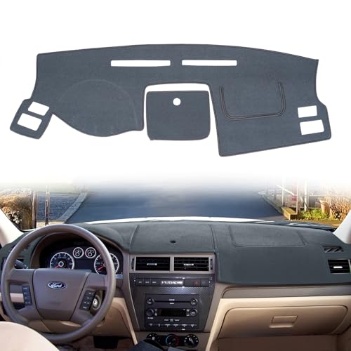 Dashboard Cover Dash Cover Mat Pad Carpet Custom Fit for Ford Fusion 2006 2007 2008 2009 (Dark Gray) - color: 2006-2009 Dark Gray