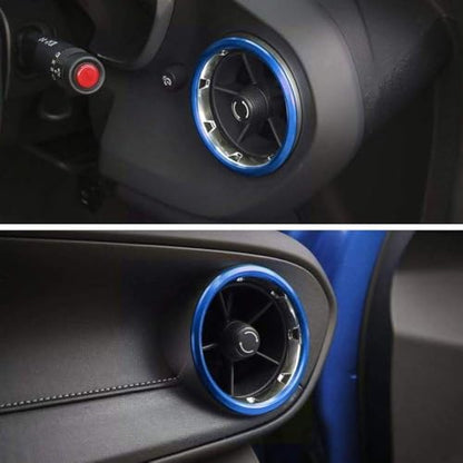 iJDMTOY 4pc Sports Blue Aluminum Air Conditioner Outer Vent Decoration Trim Covers Compatible with Chevrolet 2016-up Gen6 Camaro