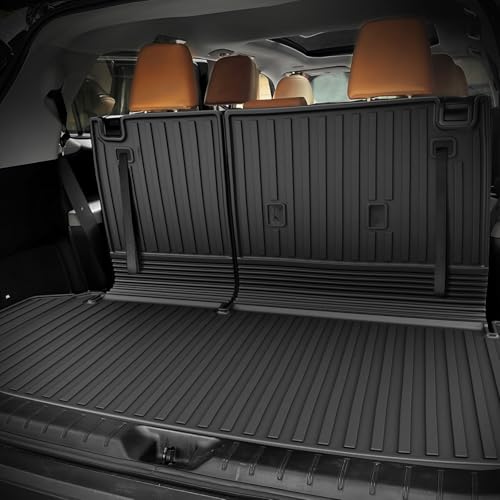AOMSAZTO Cargo Mat Compatible with 2024 2025 2026 Toyota Grand Highlander: Cargo Liner with Backrest Mat 2-in-1 - All Weather TPE Trunk Mat for Grand Highlander Accessories (Not Fit Highlander) - style: 2024-2026 | For Toyota Grand Highlander Cargo Mat