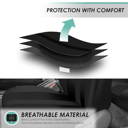 FH Group Striking Striped Car Seat Covers - Universal Fit, Washable Seat Covers for Cars, SUVs, Vans, Sedans, Black, Rear Set - color: Black, size: Rear Set