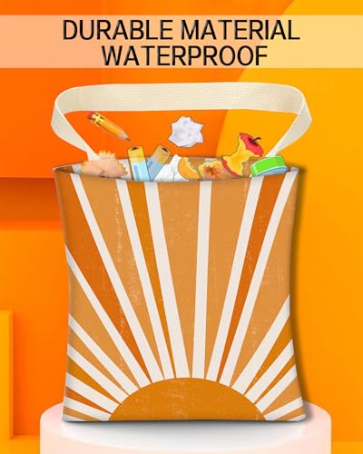 Car Garbage Can, Car Trash Bag, Car Garbage Bag, Hanging Car Trash Can for Car Accessories, Vehicle, Travelling, Camping, Cute Car Back Seat Organizer, Retro Sun Design - color: Retro Sun Design