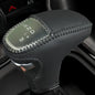 Leather Gear Shift Knob Covers for Dodge Charger Challenger 2015-2023 and Dodge Durango18-23,Carbon Fiber Leather Hand-Stitched Shifter Sleeve - color: Black