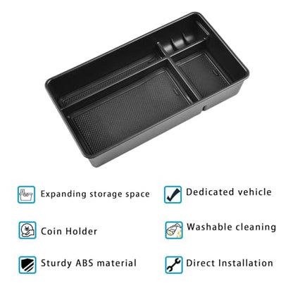 Altima Center Console Organizer Compatible with 2019-2023 2024 2025 2026 Nissan Altima Accessories S/SV/SR/SL/Platinum, ABS Plastic Armrest Box Insert Tray Armrest Storage Box, Black