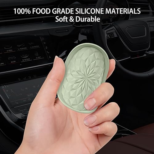 Car Coasters for Cup Holders [4 Pack] - 2.75In Silicone Auto Mug Mats - Universal Non-Slip Recessed Car Interior AccessoriesDesert Sage - color: 4pack-desert Sage