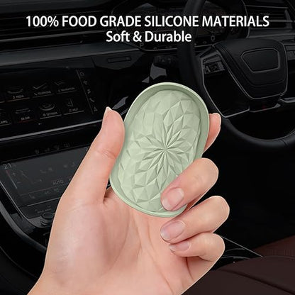 Car Coasters for Cup Holders [4 Pack] - 2.75In Silicone Auto Mug Mats - Universal Non-Slip Recessed Car Interior AccessoriesDesert Sage - color: 4pack-desert Sage