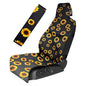 Universal Cloth Car Seat Covers Full Set with Buckle Fastening, Water-Resistant Fabric Auto Interior Protector – Fits Most Cars, SUVs, Trucks (Sunflower) - style: Sunflower