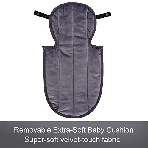 COOLBEBE New 2-in-1 Babybody Cushion for Baby Newborn Infants - Extra Soft Stroller Cushion Pads Car Seat Insert, Perfect for Carseats, Strollers, Swings, Grey - color: Grey