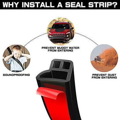 Universal Car Weather Stripping, Self-Adhesive Auto Door Rubber Seal Strip, Engine & Window Noise Insulation (47/100" x 2/5" x 33 Feet) - size: 33 Feet Long