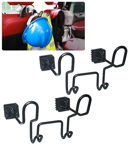 GODLIY Hard Hat Holder for Truck Seat - Work Truck Accessories for Hard Hat & Safety Vest,Car Back Seat Headrest Hooks for Men (2 PCS-upg) - style: 2 PCS-upg