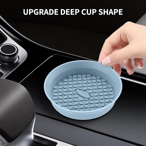 Car Cup Holder Coasters [4 Pack] Silicone Cups Mats, Automotive Universal Non-Slip Recessed Interior Accessories Ether - color: 4 Pack-ether