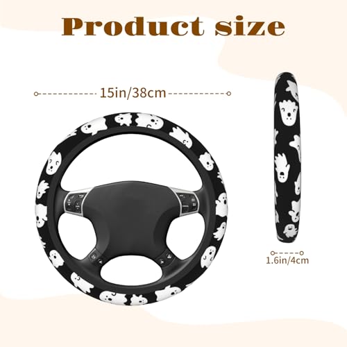 Steering Wheel Cover Accessories Neoprene Cover, Breathable Non-Slip Easy to Install Suitable for Women Men, 14.5-15.5 Inch for Car SUV Van Truck Universal - Ghost - color: Ghost
